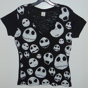 DISNEY Women's Scream & Pout Nightmare Before Christmas JACK Skeleton T-SHIRT L